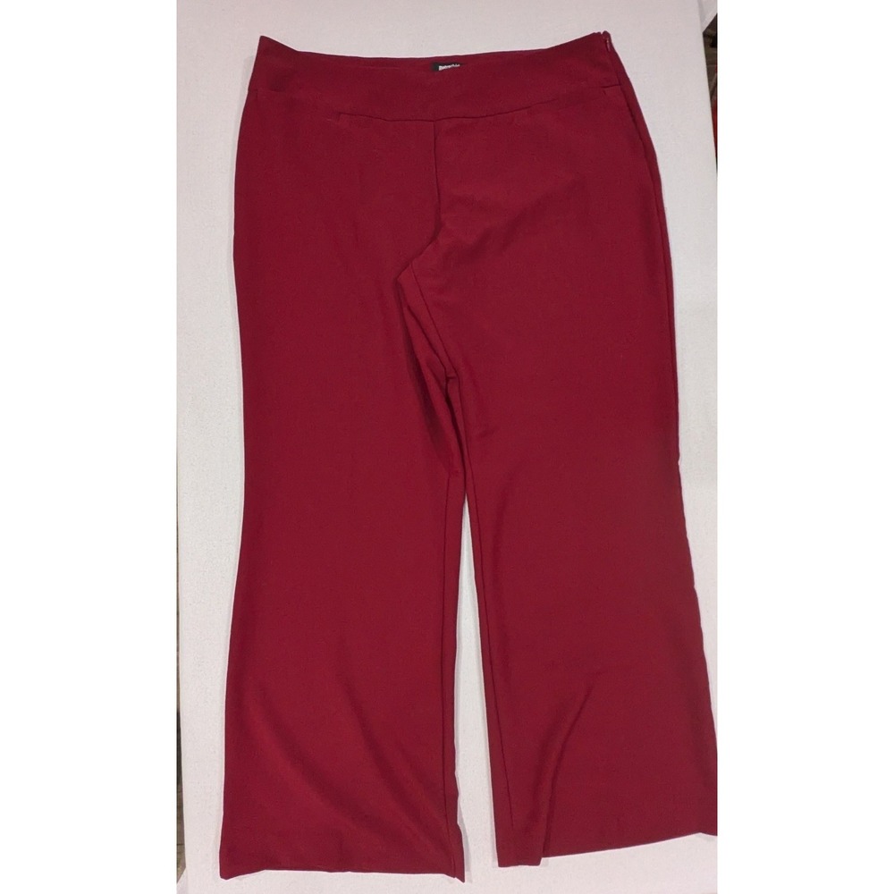 Metrostyle Dress Pants Womens 18 Burgundy Wide Leg Side Zip Professional
